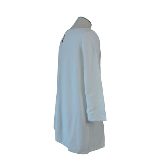 NWT J. Jill Sz XL Cream Round Neck Sweater Tunic Pearl Like Beaded Front - Picture 3 of 12